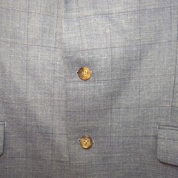 Ralph Ralph Lauren Blue Blazer Sport Coat 48L Canada Union Wool/ Linen/ Silk - Picture 3 of 12